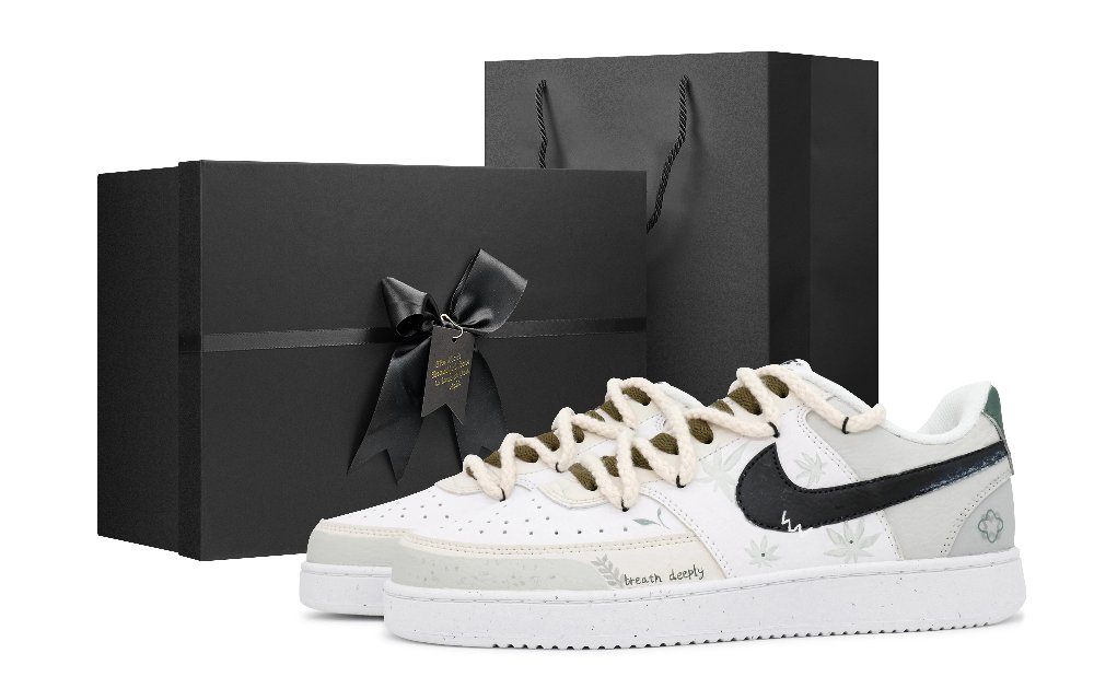 Nike Court Vision 1 Slip-Resistant Cushioning Wear-Resistant Low-Top Skateboard Shoes Men's White