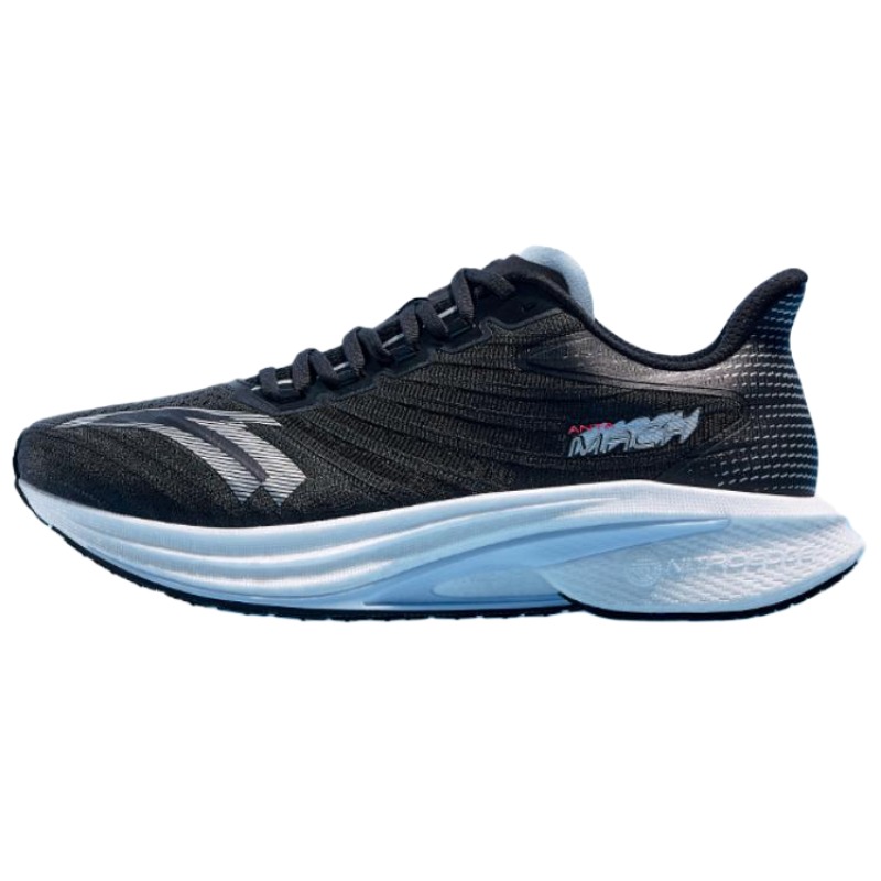 Anta MACH 4.0 Shock Absorbers Slip Resistant Abrasion Resistant Low top Casual Running Shoes Men's Black Blue