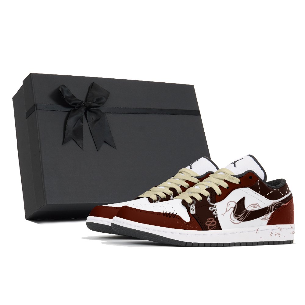 Jordan Air Jordan 1 Cushioning Slip Resistant Low Top Vintage Basketball Shoes Men's Dark Red
