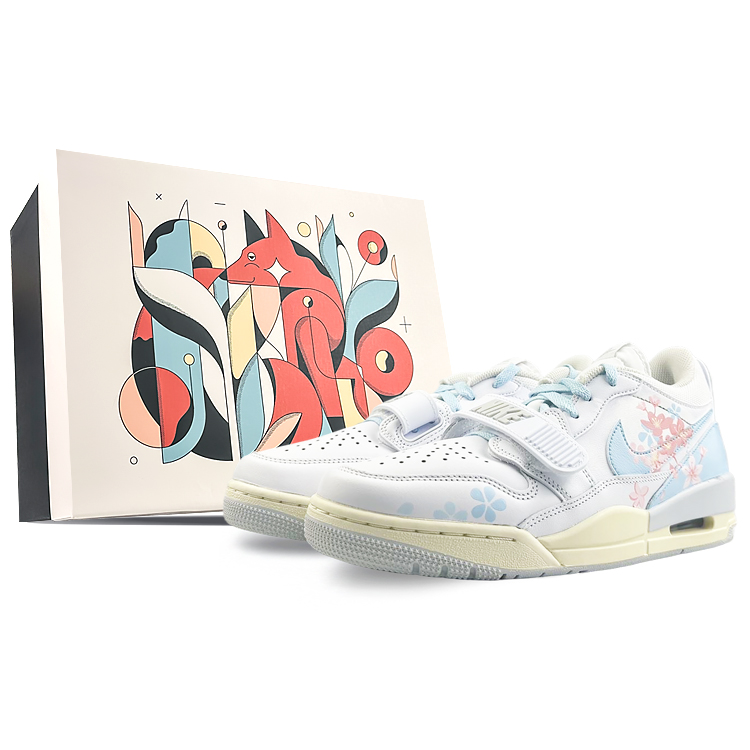 JORDAN Legacy 312 Vintage Basketball Shoes Men Low Top Blue/White