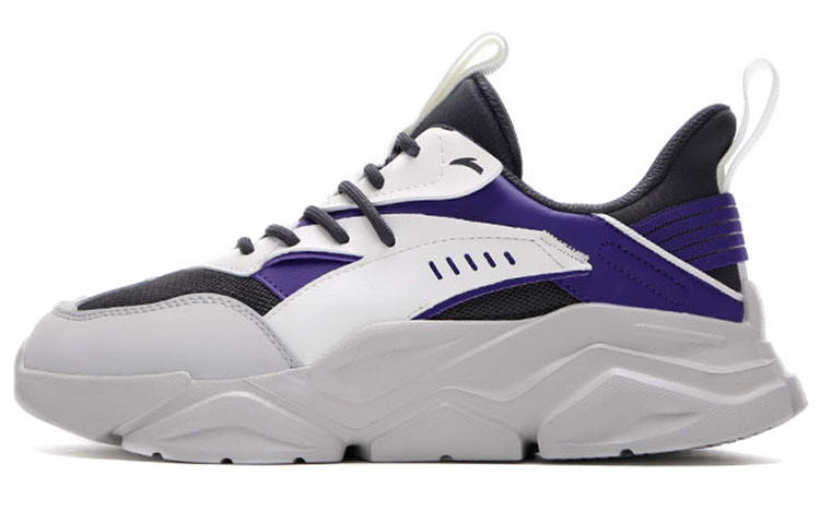 ANTA Life Collection Casual Shoes Men's Low top Castle Gray/Ivory White/Lakers Purple