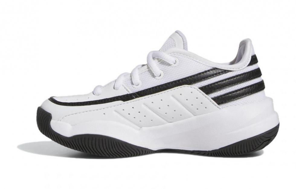 Adidas Front Court Cushioning Wear-Resistant Low-Top Children's Basketball Shoes White Black Kids'