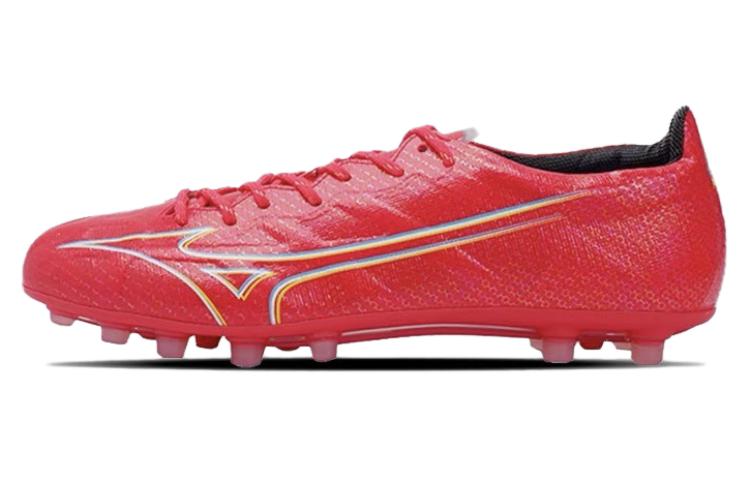 Mizuno Alpha AG Cushioning Wear-Resistant Soccer Shoes Men's Red White