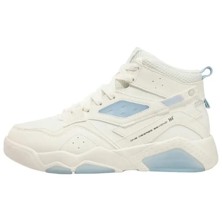 361° Warm Slip-Resistant High-Top Skateboard Shoes Women's White Blue