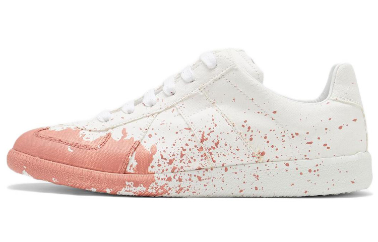 Maison Margiela Replica Low Top Stylish Skateboarding Shoes Women's White Orange
