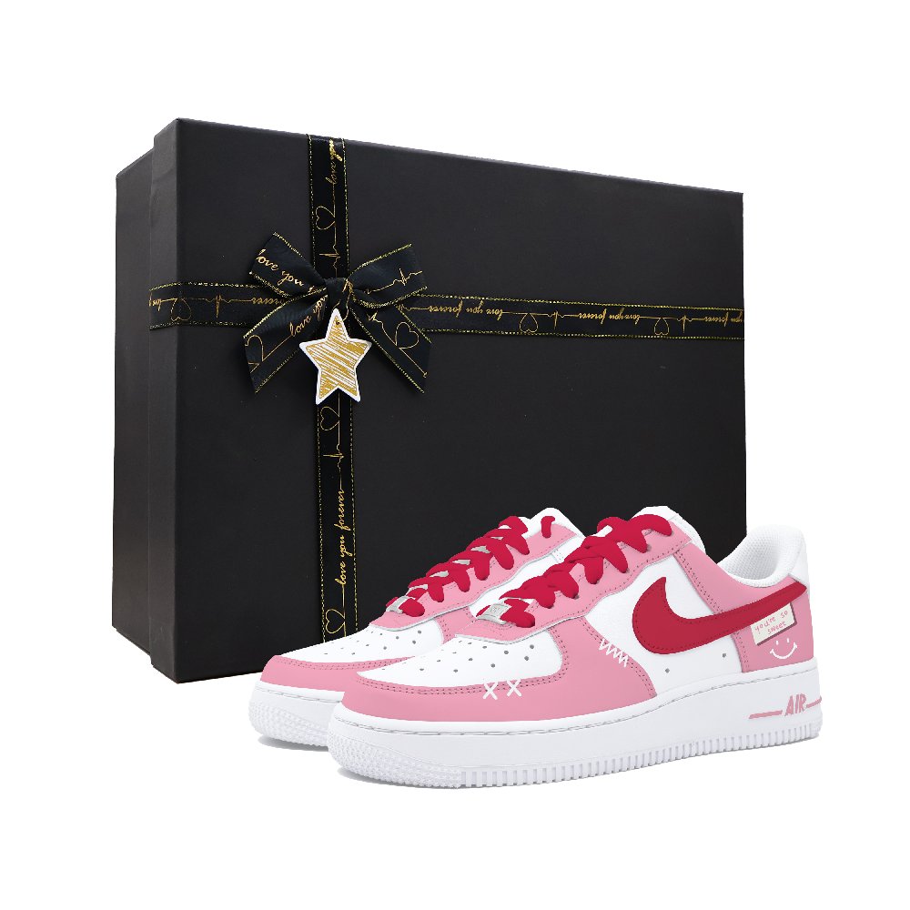 Nike Air Force 1 Anti Slip Wear Resistant Low Top Skateboard Shoes Women's Pink