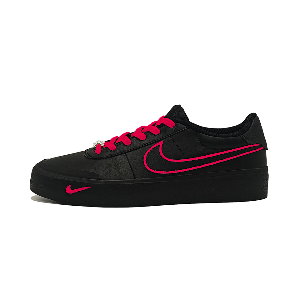 Nike Court Shot Low Top Skateboard Shoes Unisex Black Red
