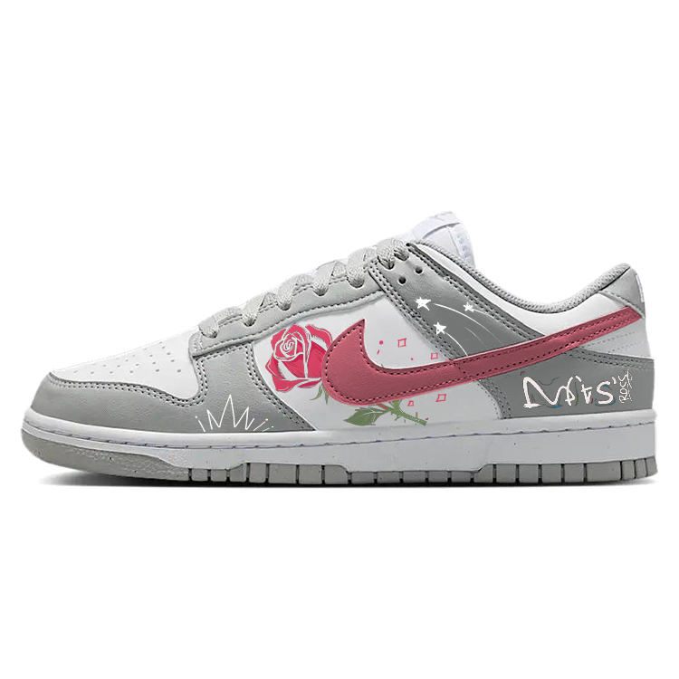 Nike Dunk Handheld Rose Slip Resistant Low Top Skateboard Shoes Women's Gray White