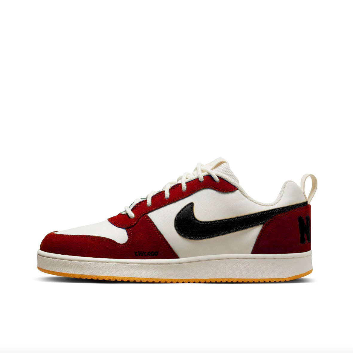 Nike Court Borough PRM Slip Resistant Abrasion Resistant Low top Skateboard Shoes Men's Red Black