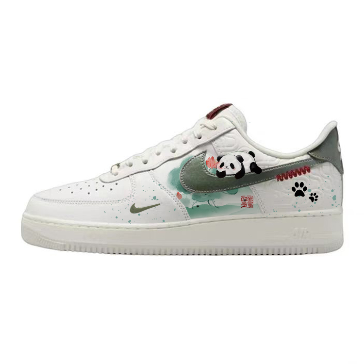 Nike Air Force 1 Anti-Slip Wear-Resistant Low-Top Skateboard Shoes Unisex White Green