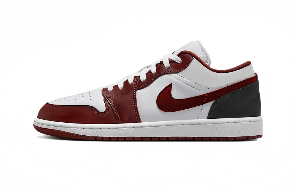 Jordan Air Jordan 1 Red And Black Abrasion Resistant Low Top Vintage Basketball Shoes Unisex White