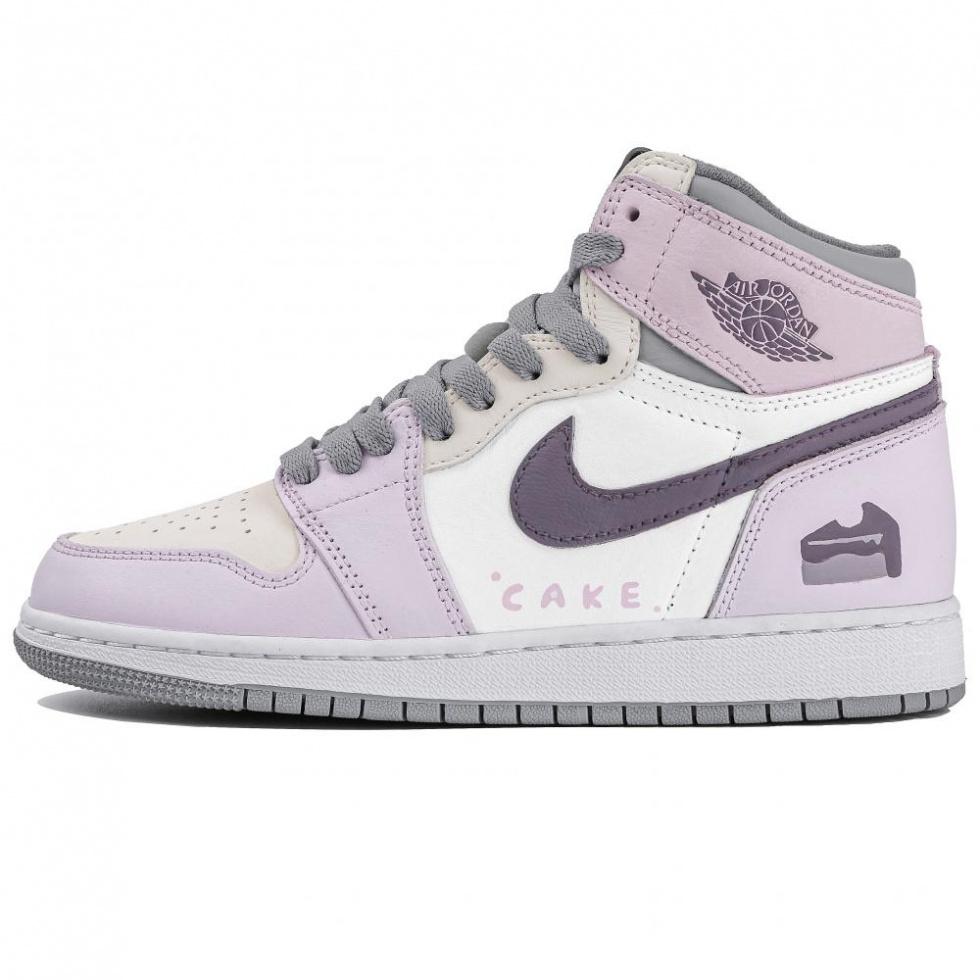 Jordan Air Jordan 1 High-Top Vintage Basketball Shoes GS Purple White