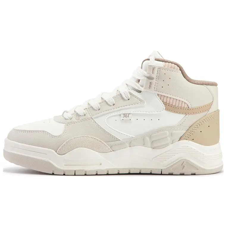 361° Durable Warm High-Top Skateboard Shoes Women's White Beige