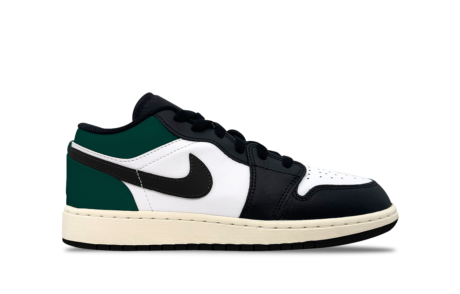 Jordan Air Jordan 1 Abrasion Resistant Low top Vintage Basketball Shoes Unisex Green Black