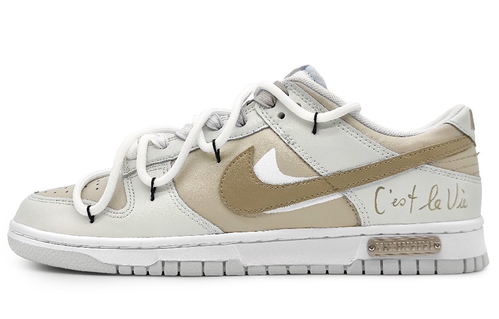 Nike Dunk Slip-Resistant Cushioning Wear-Resistant Low-Top Skateboard Shoes Men's Brown Gray