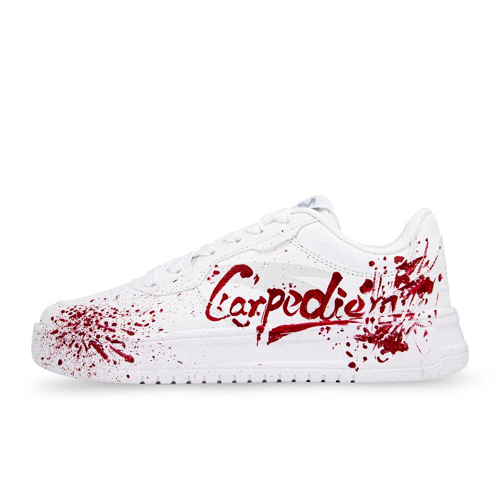 Anta Relaxed Abrasion Resistant Breathable Slip Resistant Low Top Skateboard Shoes Unisex White Red