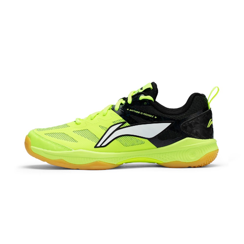 LiNing Supportive And Elastic Low Top Badminton Shoes Unisex Green Black