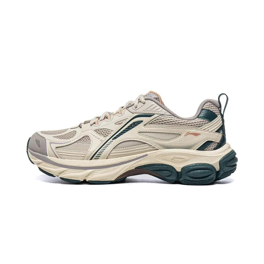 LiNing Boom Support Cushioning, Slip Resistant, Abrasion Resistant, Rebound Low Top Running Shoes Men's Greige