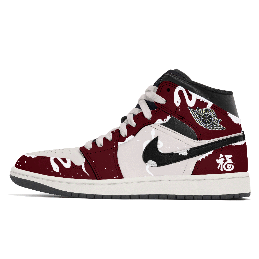 Jordan Air Jordan 1 Abrasion Resistant Mid Top Vintage Basketball Shoes Men's Scarlet