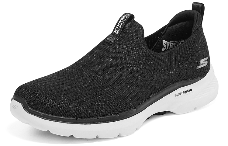 Skechers Go Walk 6 Abrasion Resistant Low Top Casual Shoes Women's Black