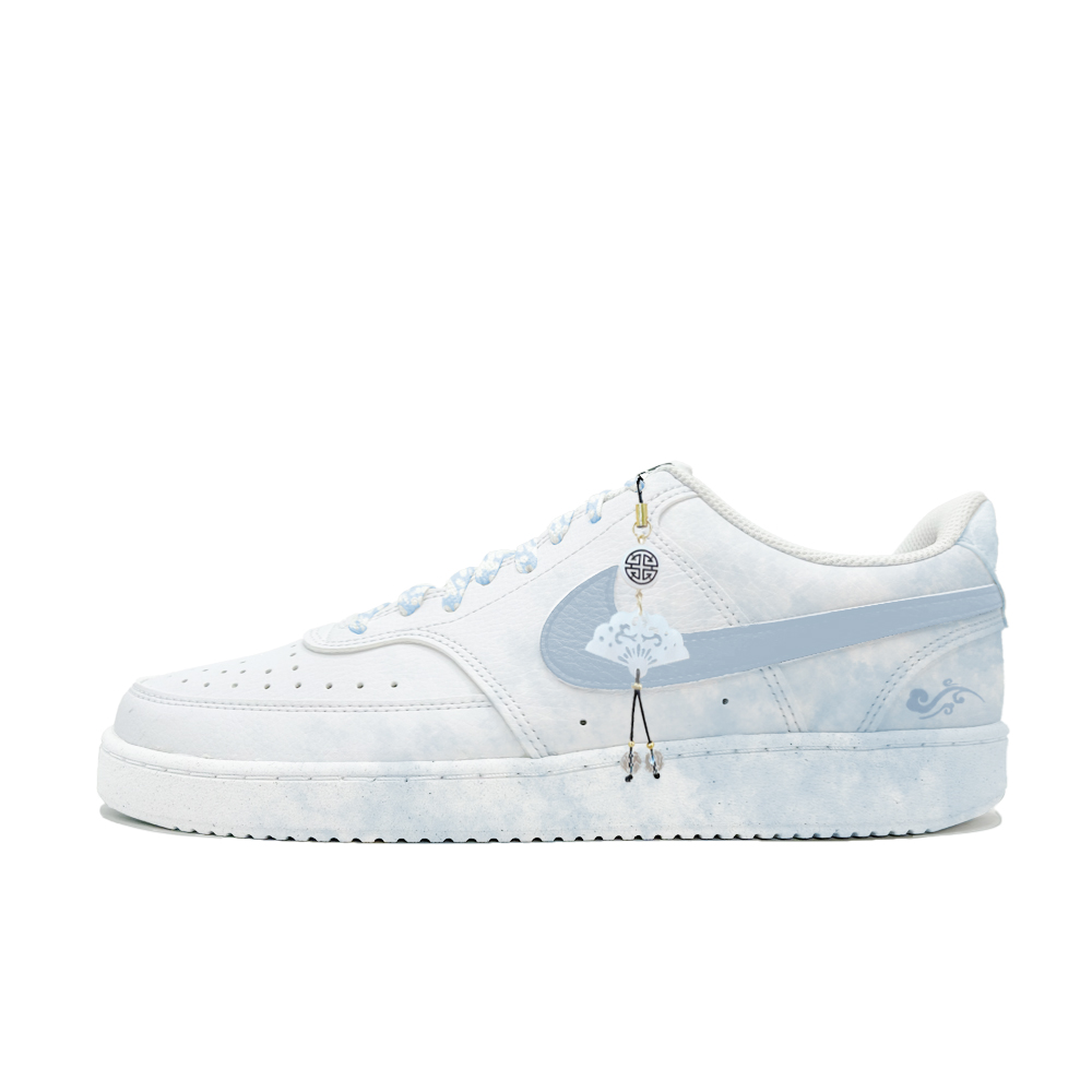 Nike Court Vision 1 Clouds Disperse Low Top Skateboard Shoes Unisex Blue