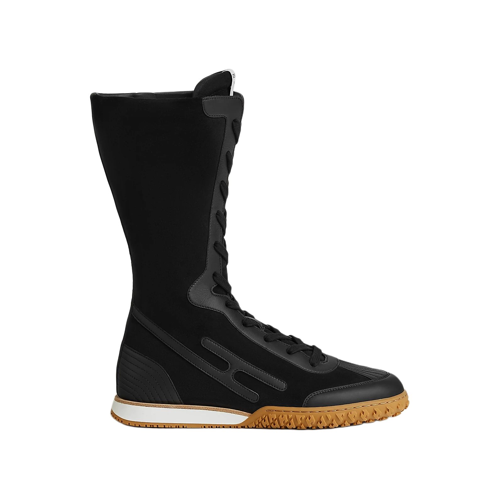 HERMES Knee high Boots Women's Black