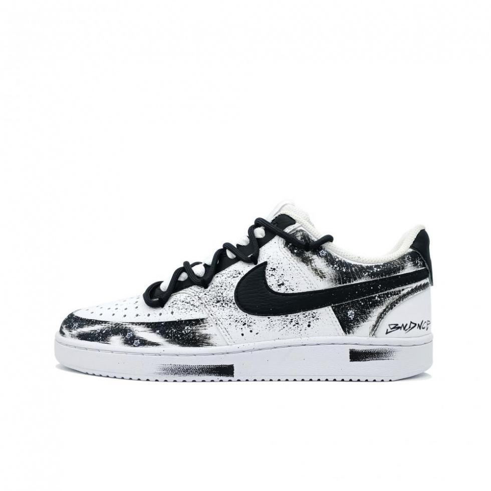Nike Court Vision 1 Low Top Skateboard Shoes Men's Black White