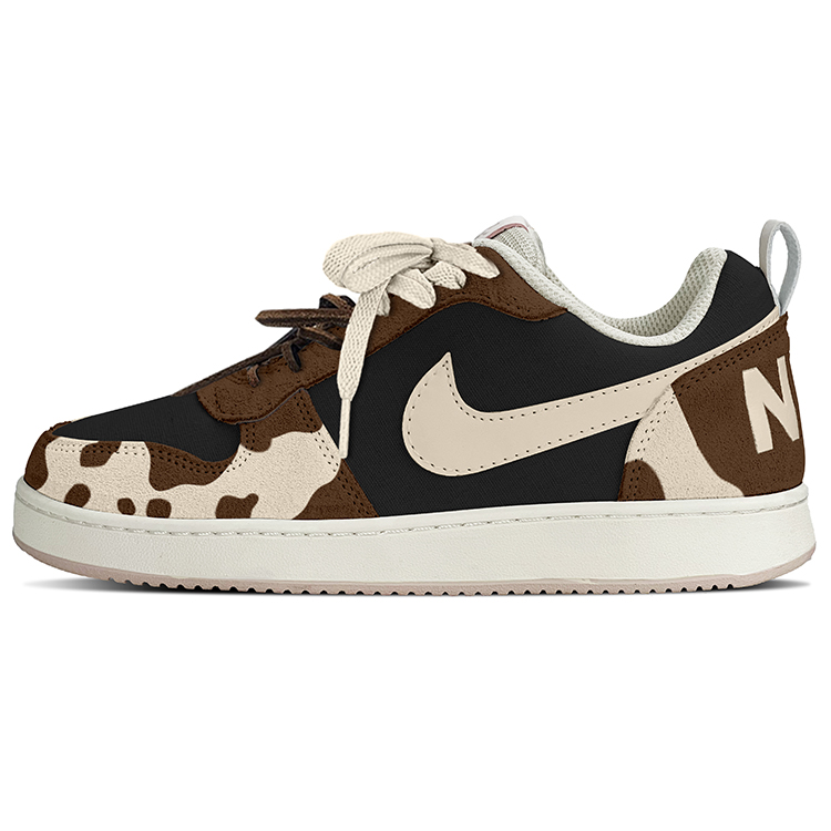 Nike Court Borough Slip-Resistant Cushioning Low-Top Skateboard Shoes Women's Beige Brown Black