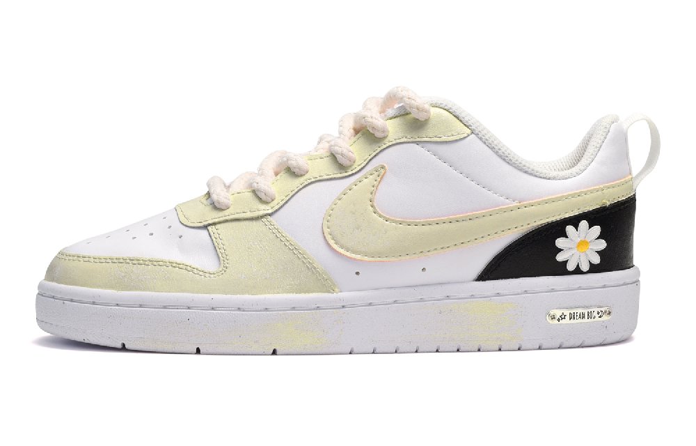Nike Skateboard Shoes Women's Low-Top Black White Yellow