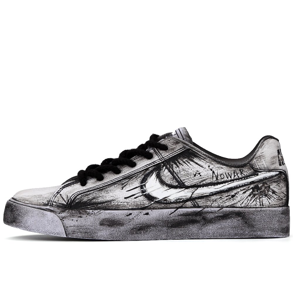 Nike Court Royale Gray Catastrophe Non slip Lightweight Low Top Skateboard Shoes Unisex Black White