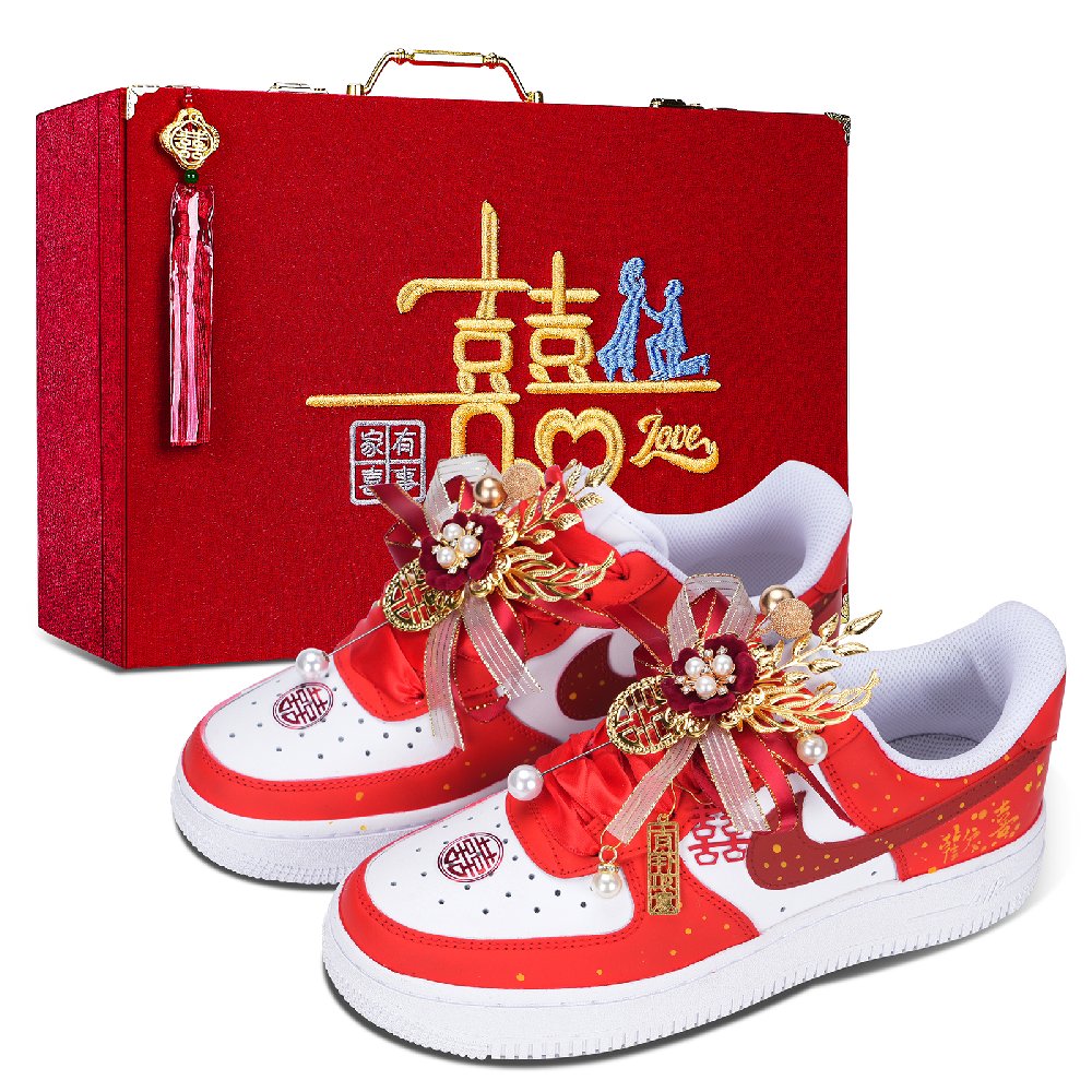Nike Air Force 1 Joyful Low Top Skateboard Shoes Unisex Red