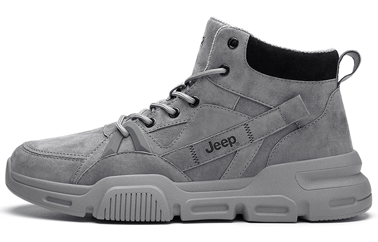 Jeep High-Top Skateboard Shoes Men's Gray