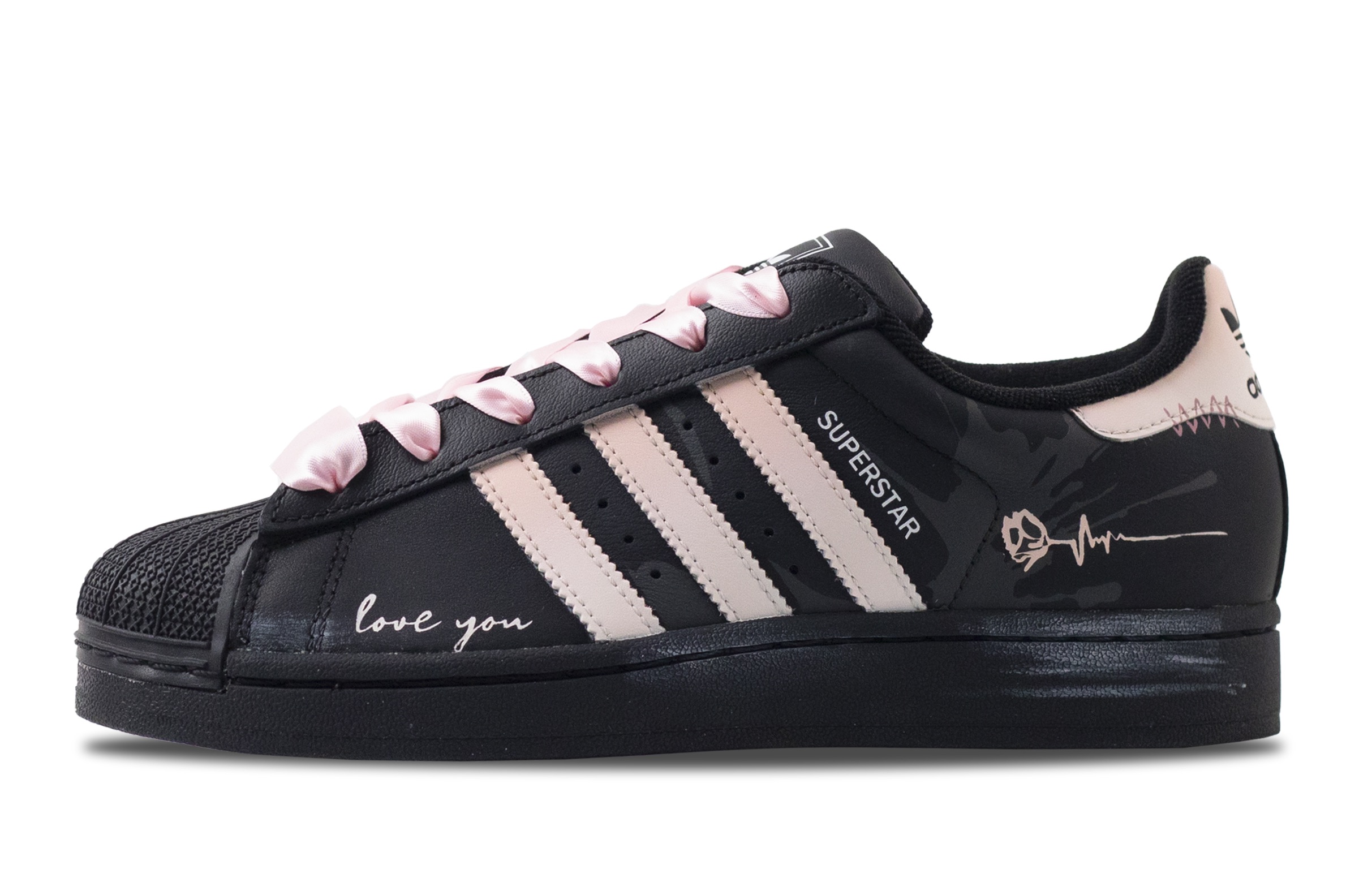 Adidas Originals Superstar 2 Rose Love Letter Abrasion Resistant Low top Skateboard Shoes Unisex Black Pink купить в интернет-магазине Yoocart с быстрой доставкой по России.
