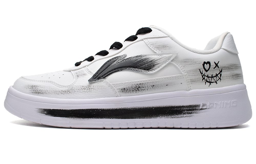 LINING Pontoon Boats Skateboard Shoes Men's Low top Black/White