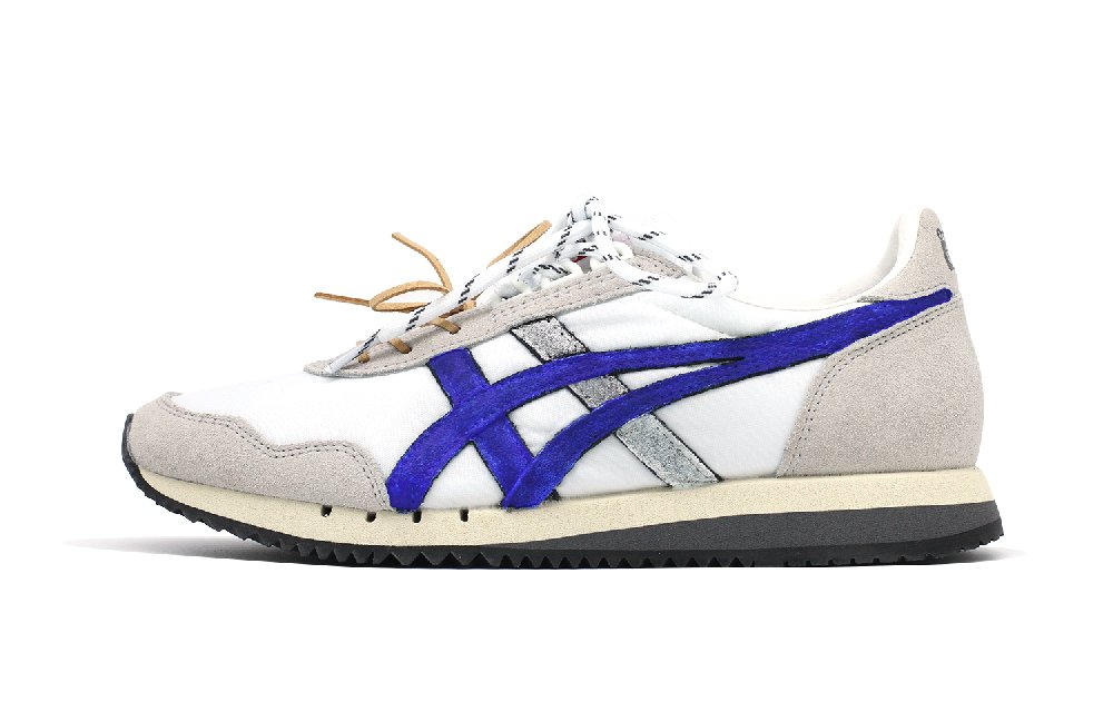 Onitsuka Tiger Dualio Slip Resistant, Breathable, Lightweight Low Top Casual Shoes Unisex White Gray Blue