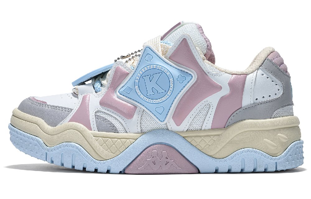 Kappa Anti-Slip Wear-Resistant Low-Top Skateboard Shoes Women's Blue Pink