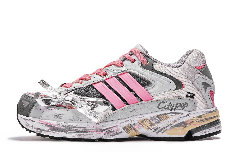 Adidas Spiritain 2000 Cushioning Anti-Slip And Wear-Resistant Low-Top Running Shoes Unisex Gray Pink
