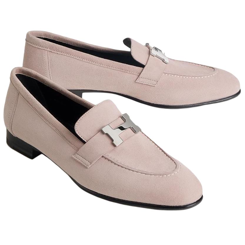 HERMES Paris Loafers Women's Pink