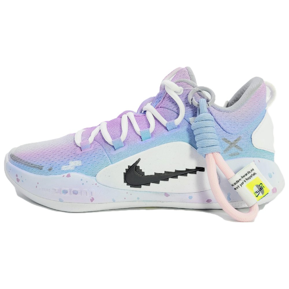 Nike Hyperdunk X Cushioning Anti-Slip And Wear-Resistant Low-Top Basketball Shoes Men's Purple Blue White