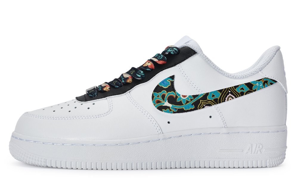 Nike Air Force 1 811 Manufacturing Ancient Dunhuang Style Coverage Warm Low-Top Skateboard Shoes Men's White Cyan