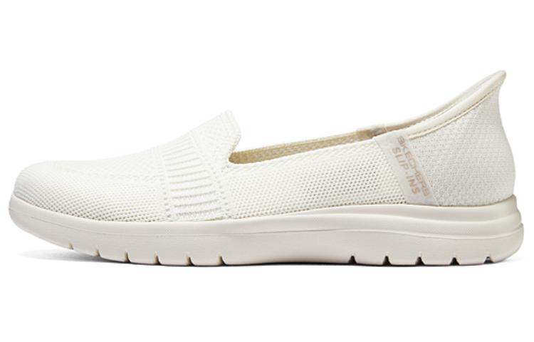 Skechers Slip Ins Wear-Resistant Support Lightweight Low-Top Casual Shoes Women's White