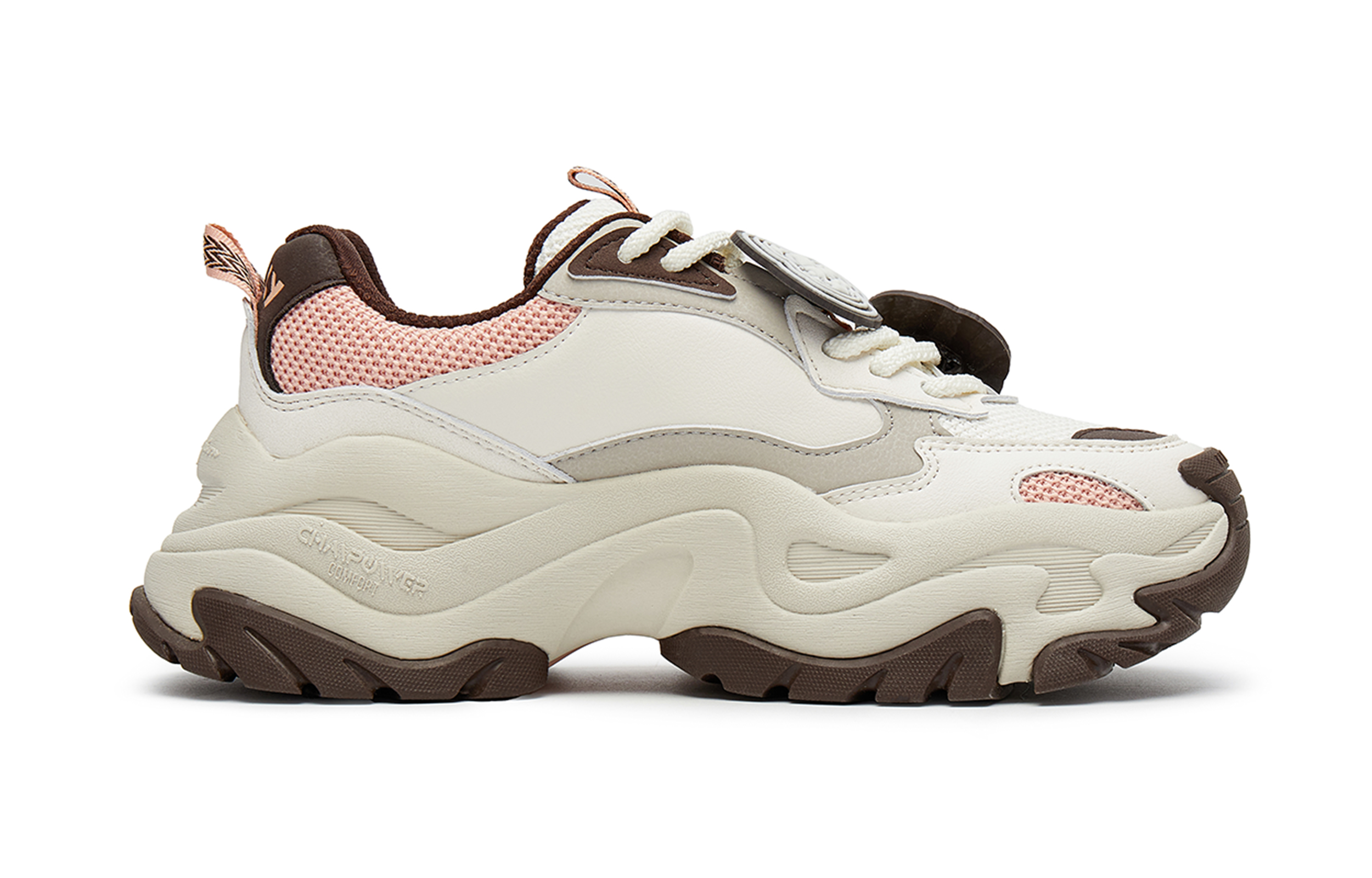 POP MART x Champion Molly Layered Shoes Champ XXL Molly Low-Top Chunky Sneakers Women's Coffee Brown купить в интернет-магазине Yoocart с быстрой доставкой по России.