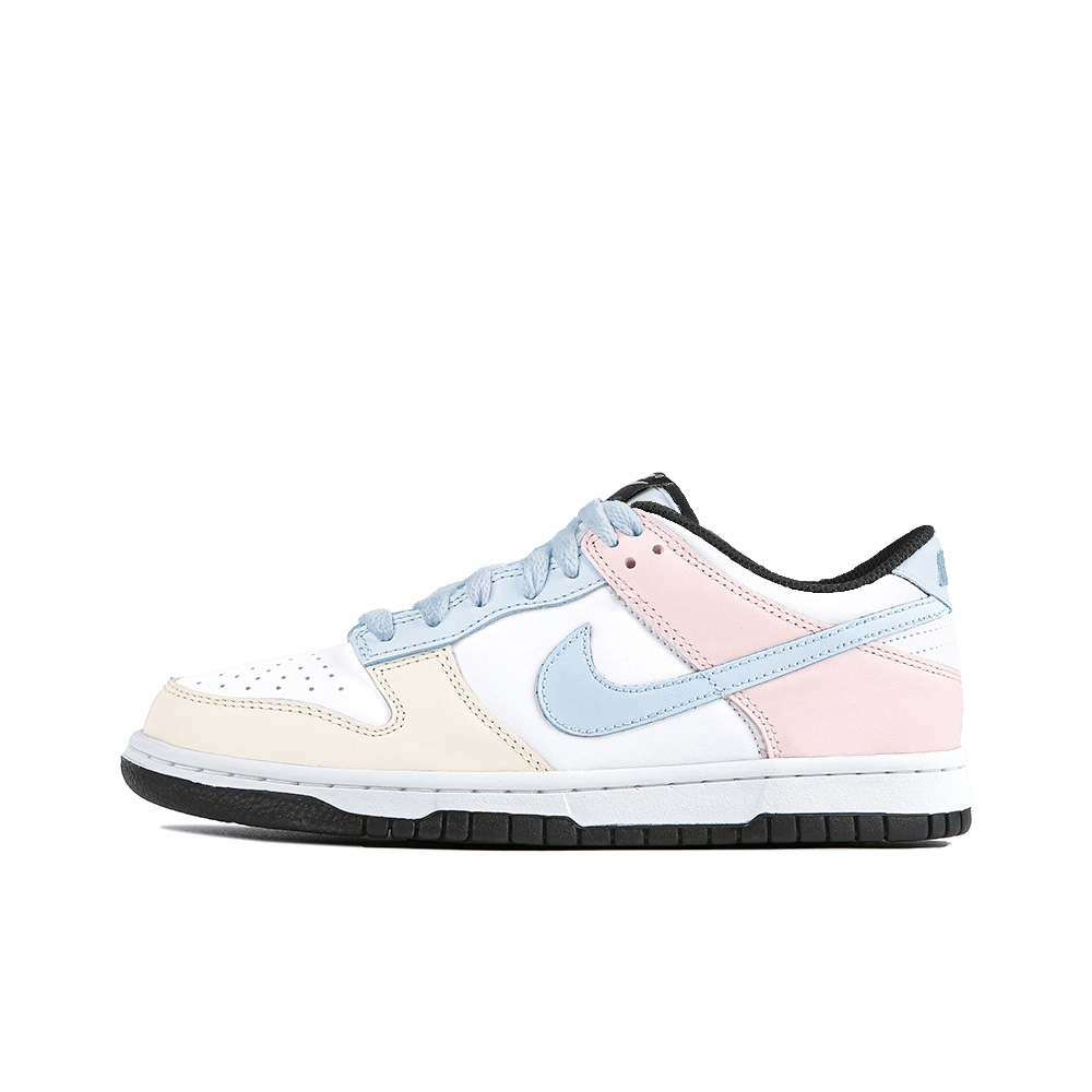Nike Dunk Spring Tea Party, Amber Waterproof Cushioning Abrasion Resistant Low Top Skateboard Shoes GS White Blue Pink