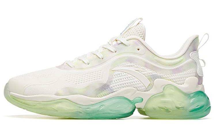 Anta Shock Absorbers With Slip Resistant And Abrasion Resistant Properties Low Top Running Shoes Men's White Green