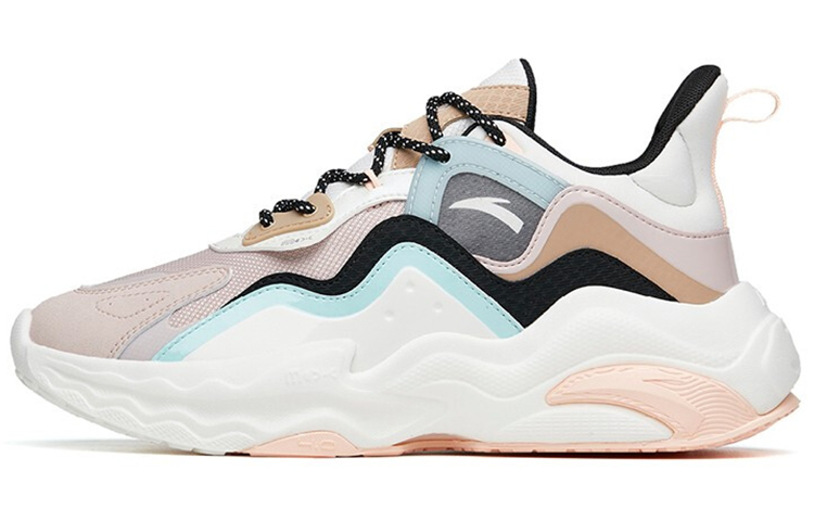 ANTA Chunky Sneakers Women's Low Top Lotus Gray/Ivory White/Black
