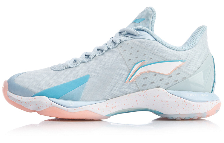 LiNing Raid 3 Cushioning Breathable Abrasion Resistant Slip Resistant Low Top Badminton Shoes Women's Light Blue