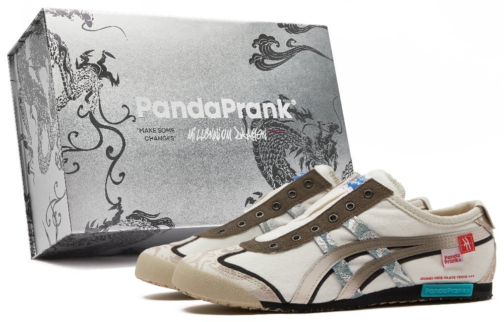 Onitsuka Tiger MEXICO 66 Slip-on Panda Mischief Dragon Playfully Spirited White Mist Casual Shoes Unisex White Brown