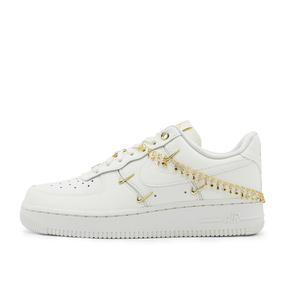 Nike Air Force 1 Anti Slip Wear Resistant Low Top Skateboard Shoes Women's White Gold
