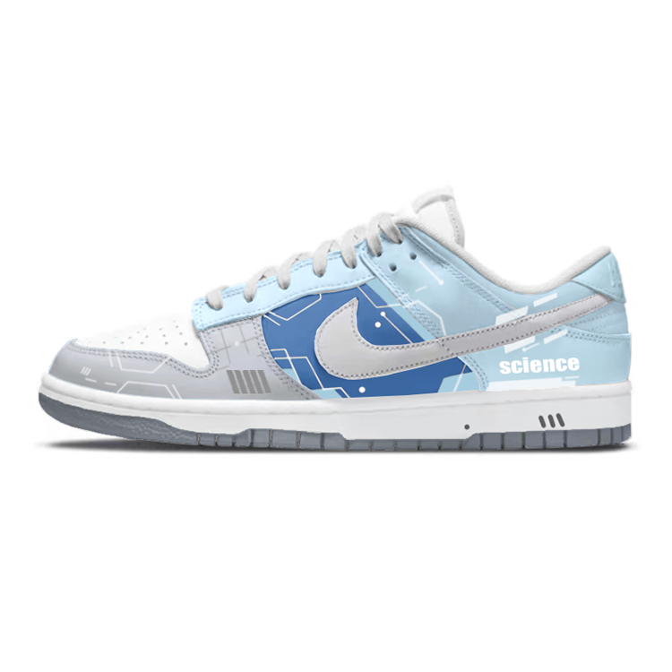 Nike Dunk Anti-Slip Wear-Resistant Low-Top Skateboard Shoes Men's Gray Blue