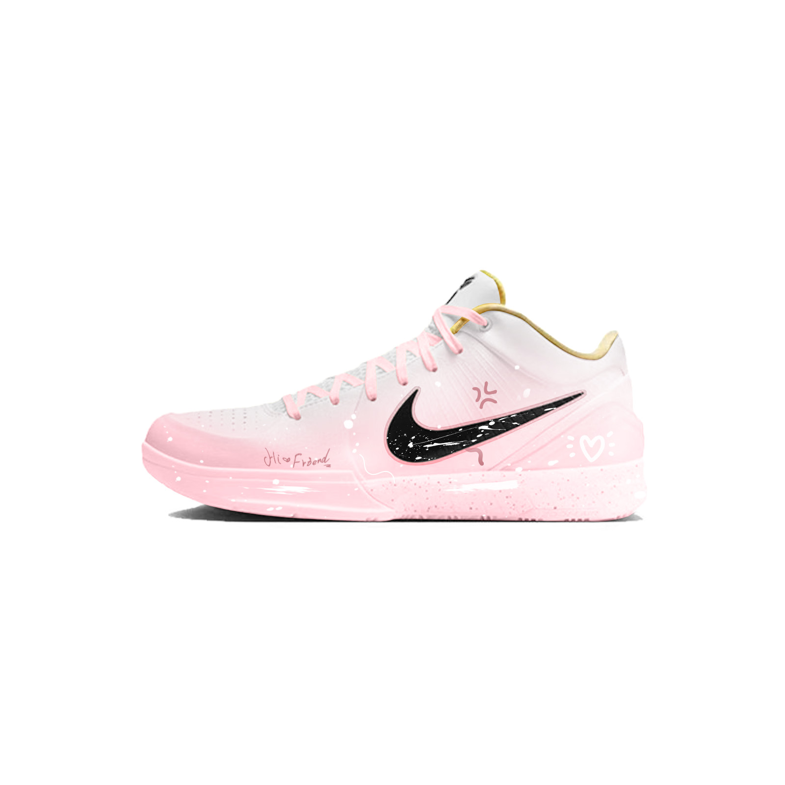 Nike Zoom Kobe 4 CHBL Pink Star Trail Abrasion Resistant Low top Basketball Shoes Unisex Pink
